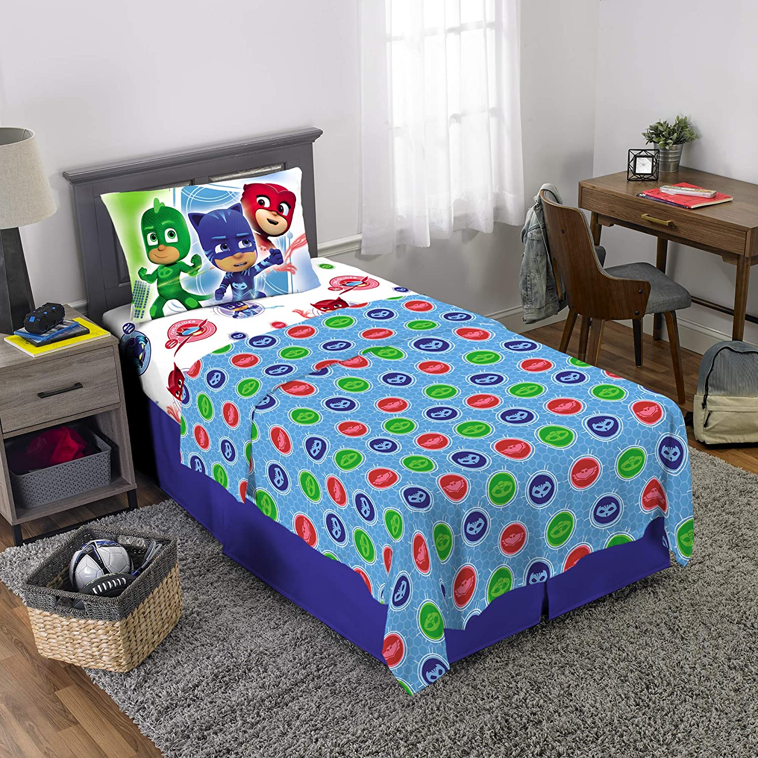 Twin Super Mario 3-Piece Bed Sheet Set.1 Flat Sheet 1 Fitted Sheet 1 Pillow Cases