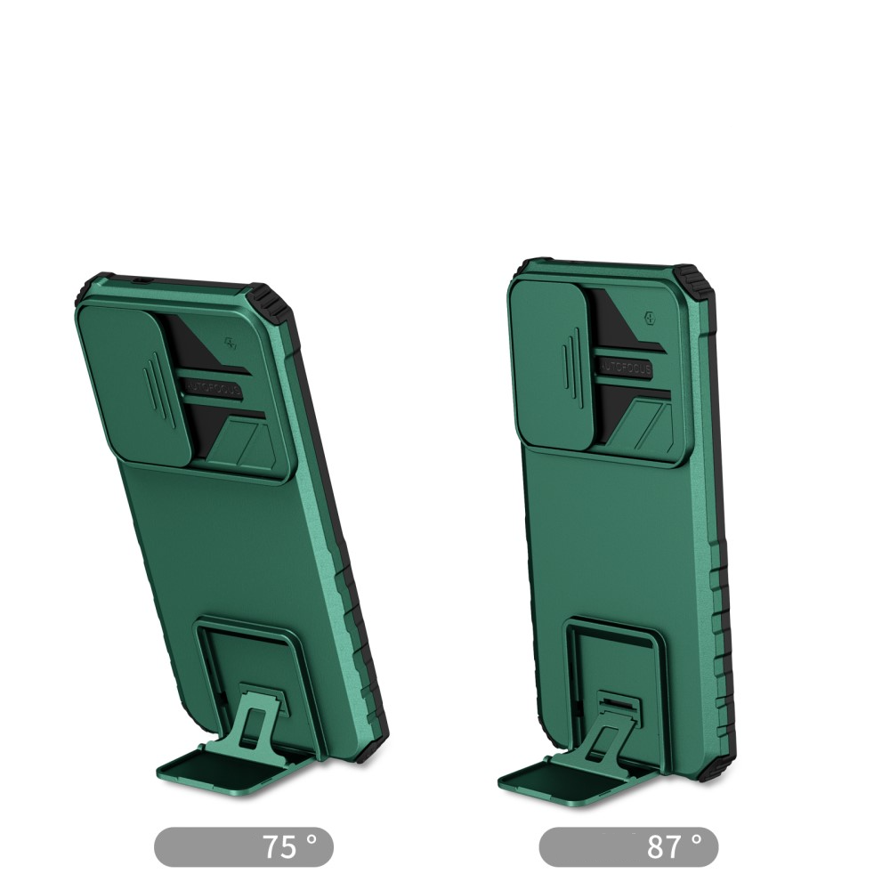 Samsung Galaxy S24 Hybrid Outdoor Hardcase Hülle mit Cam-Slider   Kickstand - Grün (Matt)