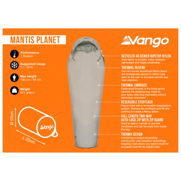 Vango - Mantis Planet - Sac de couchage synthétique