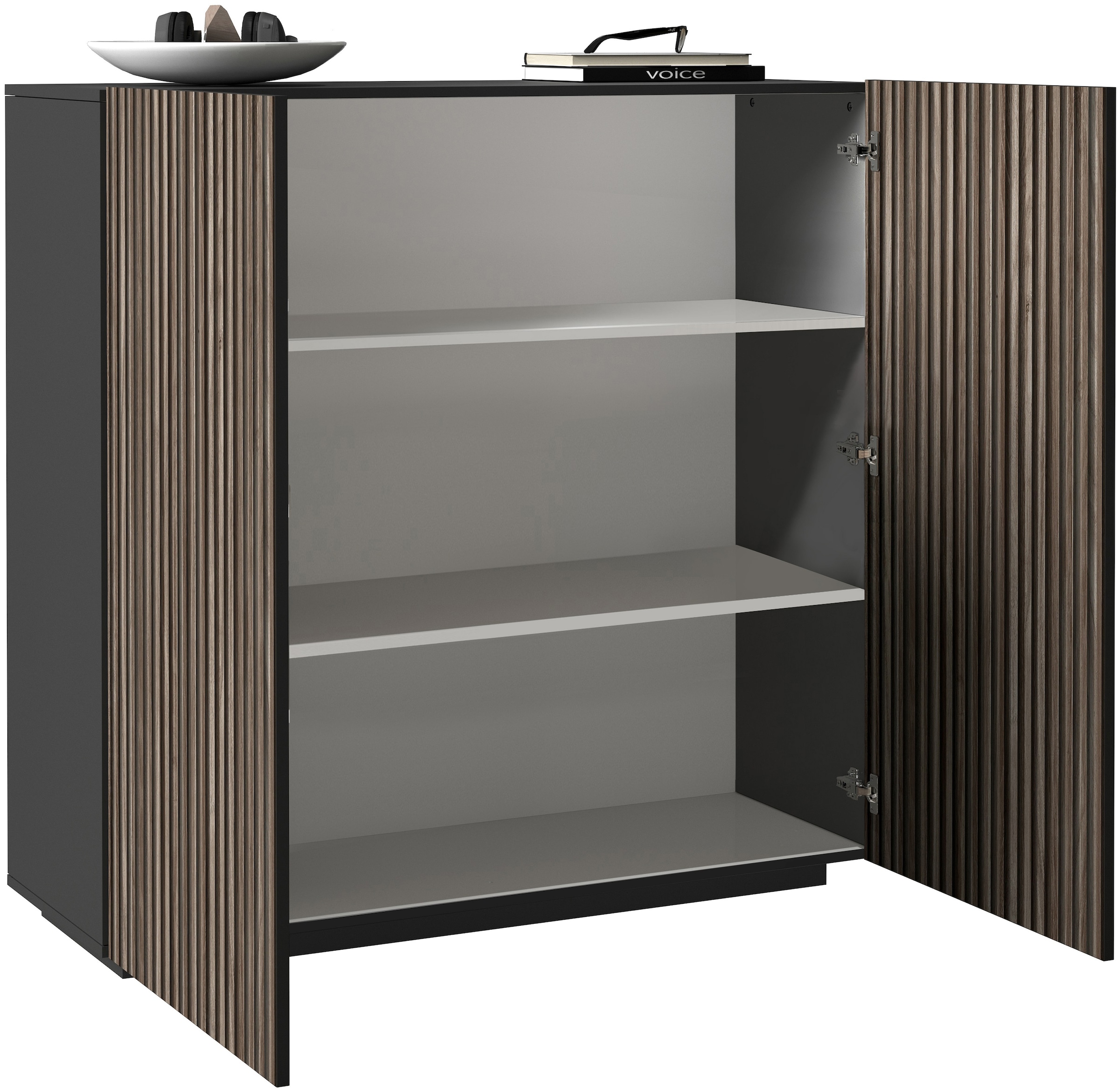 INOSIGN Highboard »Vega,Highboard,Kommode,120 cm« mit 2 Türen,Fronten mit  Rillen-Optik