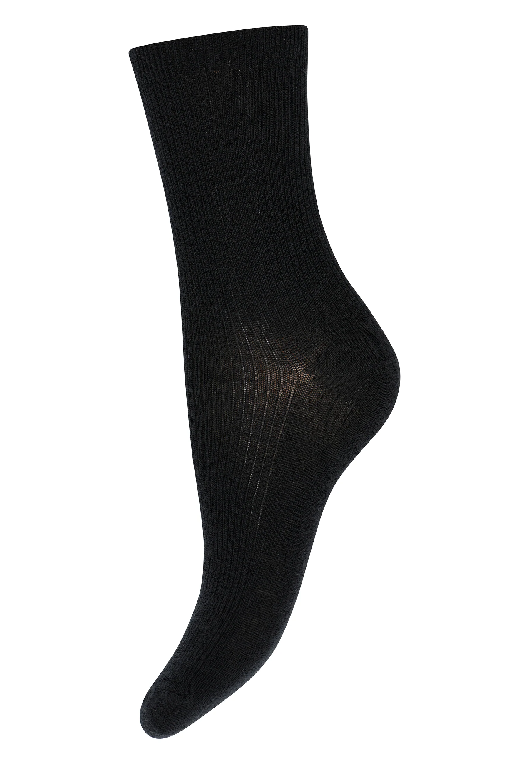 mpWoman  Fine Cotton Rib strømper - sort