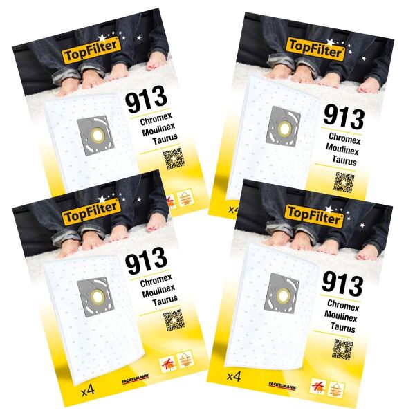 Lot de 4 packs de 4 sacs aspirateur 64913 Moulinex Premium TopFilter