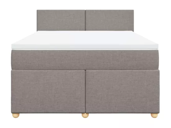 Sommier à lattes de lit avec matelas Taupe 160x200 cm Tissu