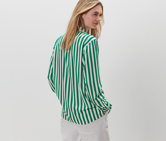 Gestreifte Bluse, grün