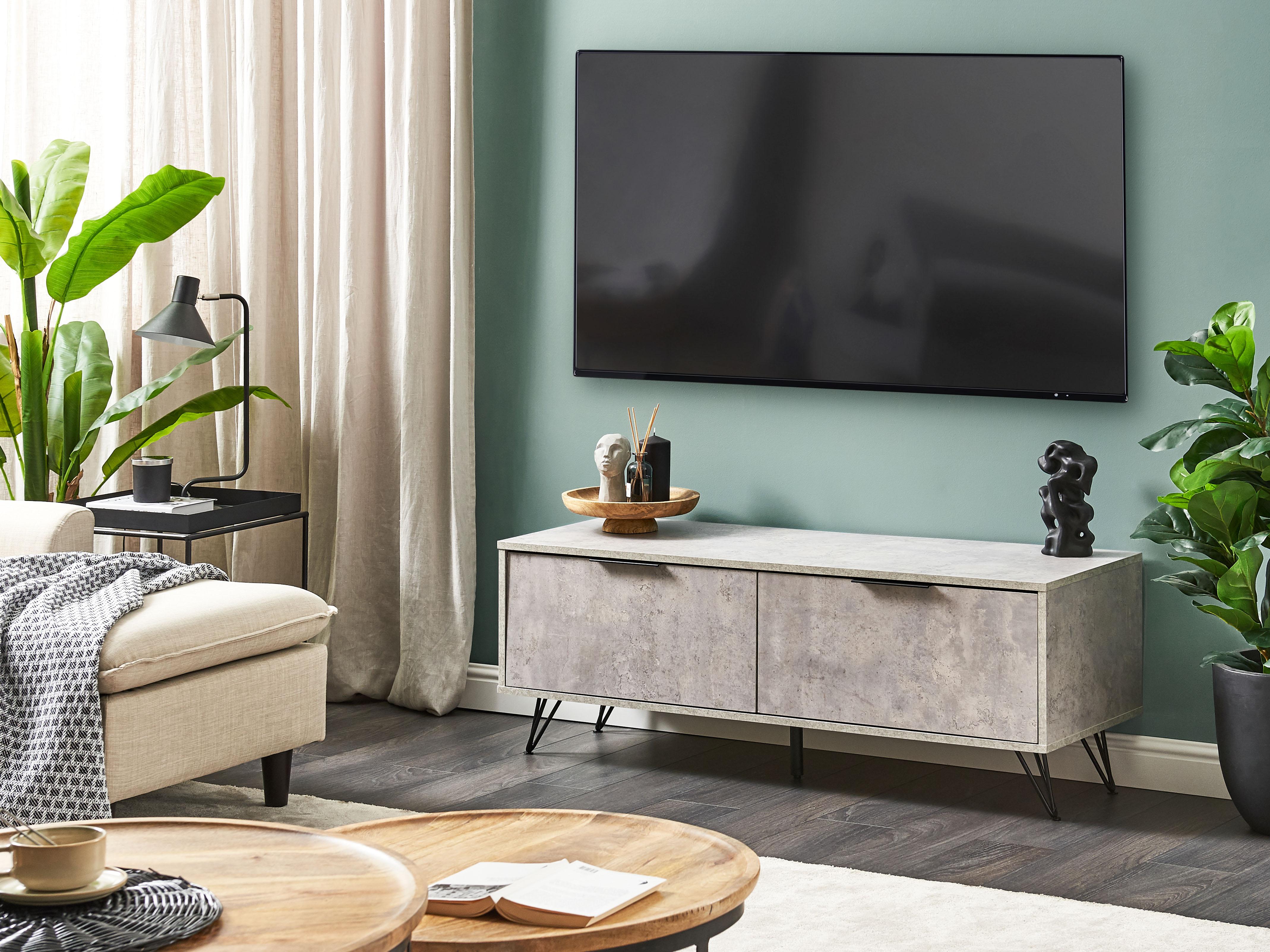 TV-meubel HALSTON Grijs beton-effect