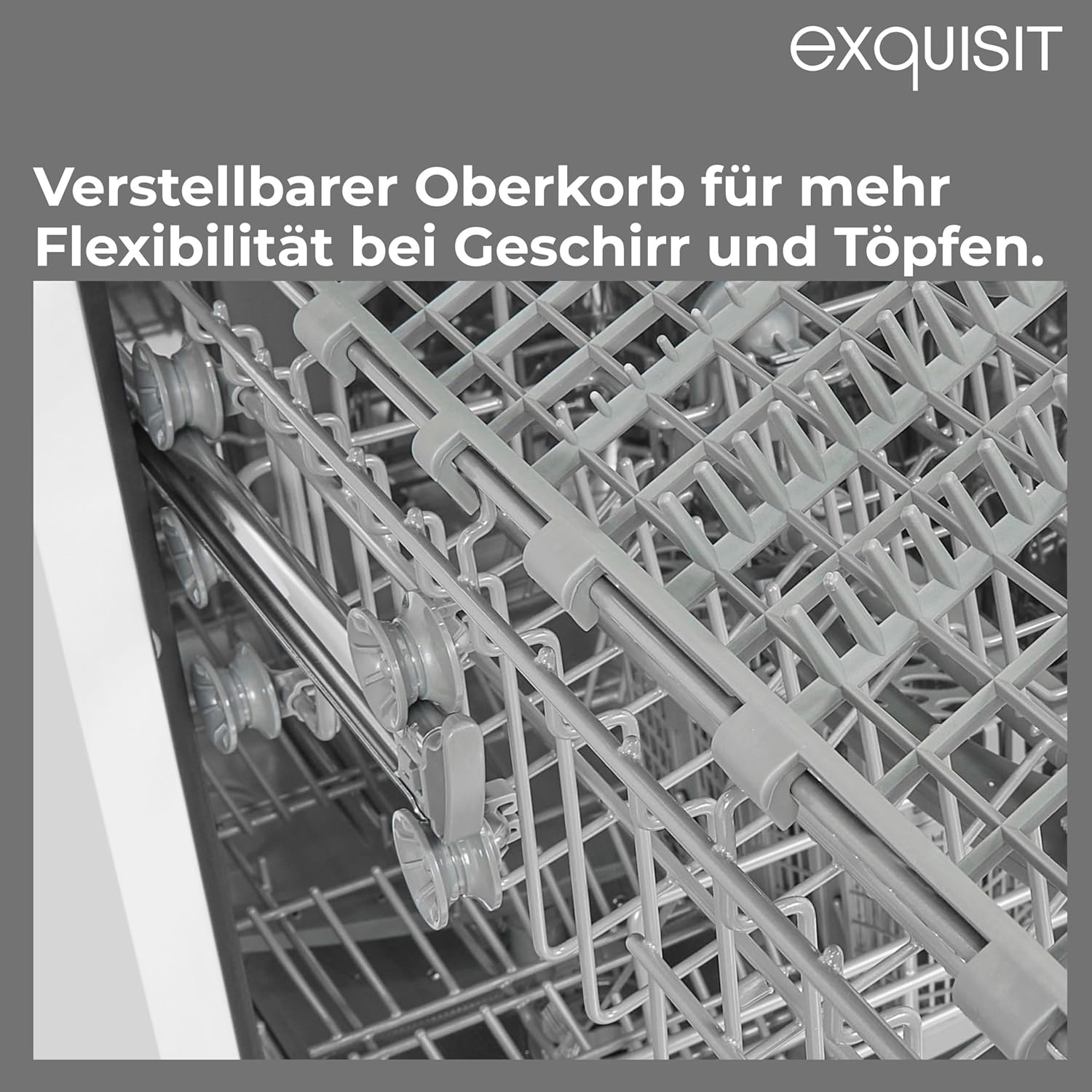 Exquisit PLUS Geschirrspüler 45 cm, Unterbaufähig, 9 Maßgedecke, 9 Liter, ECO-Programm, Startzeitvorwahl, GSP59309-030E weiss