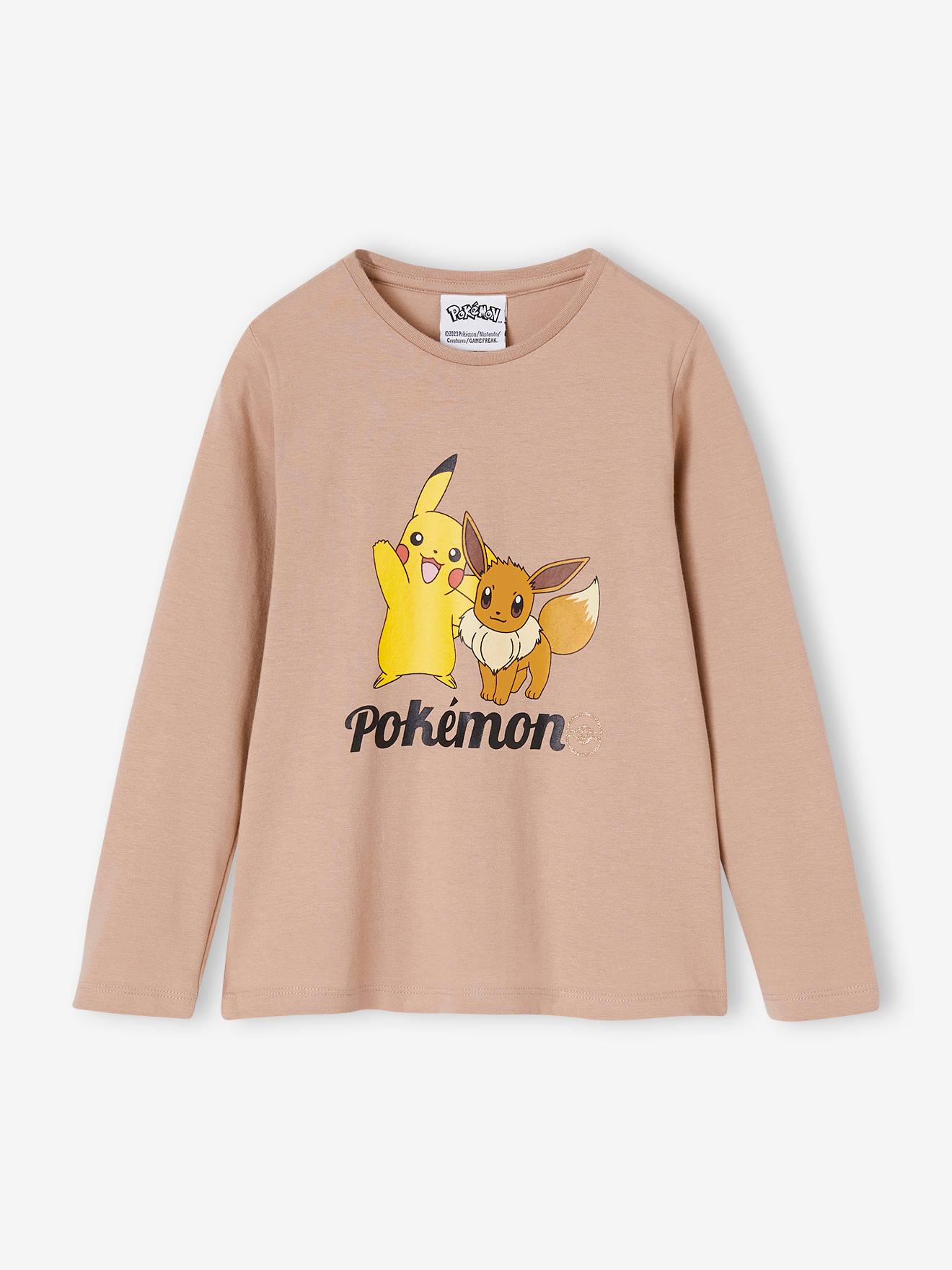 Camiseta de manga comprida Pokémon® para meninas, bege