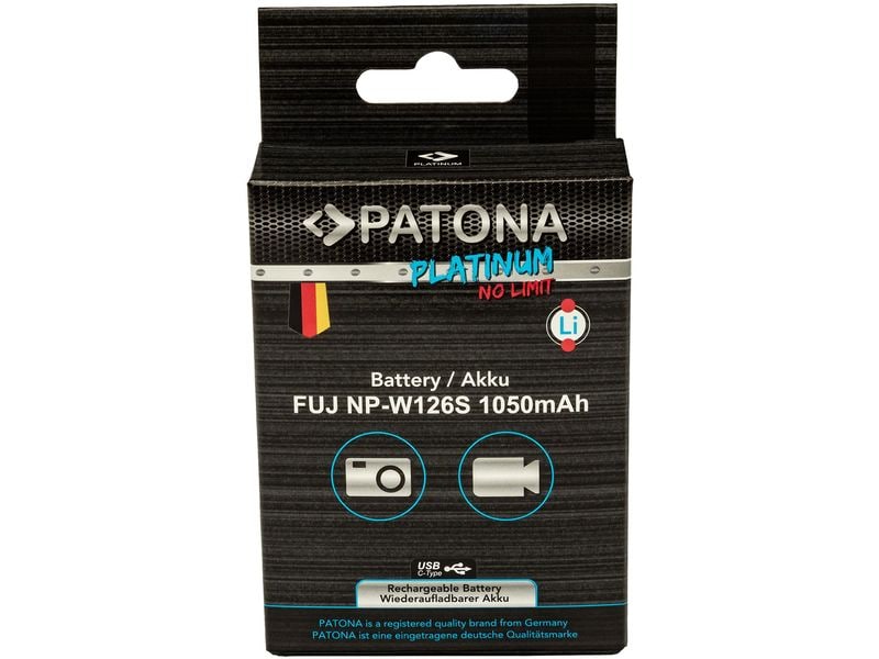 Patona Platinum Akku für Fuji NP-W126S Platinum Batteriesatz für Fujifilm