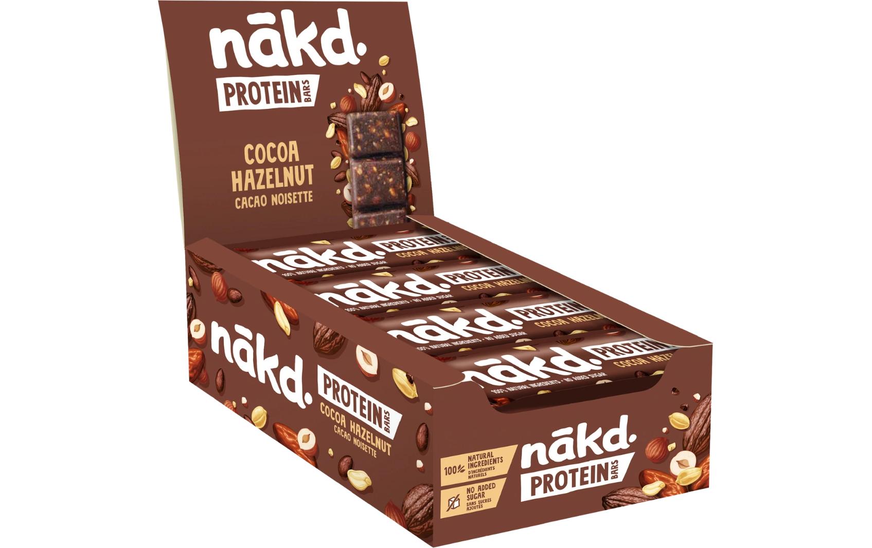 Riegel Haselnuss/Kakao, 16 x 45 gProtein Rohkostriegel