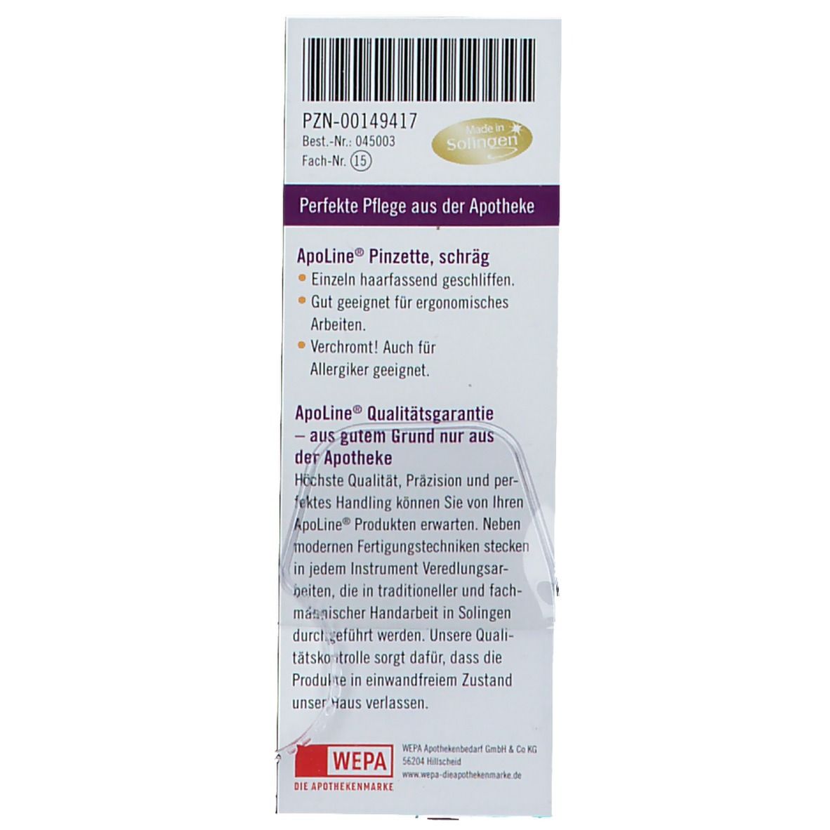ApoLine® Pinzette schräg 8 cm