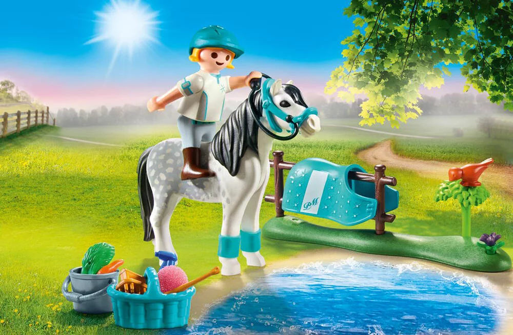 CAVALIERE AVEC PONEY GRIS -70522