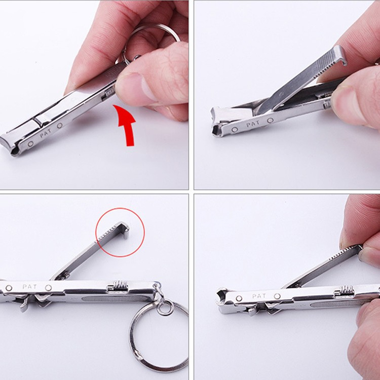 Edelstahl Nagelknipser Schlüsselanhänger Finger-/Fuss Nagelschere (Maniküre/Pediküre) - Silber