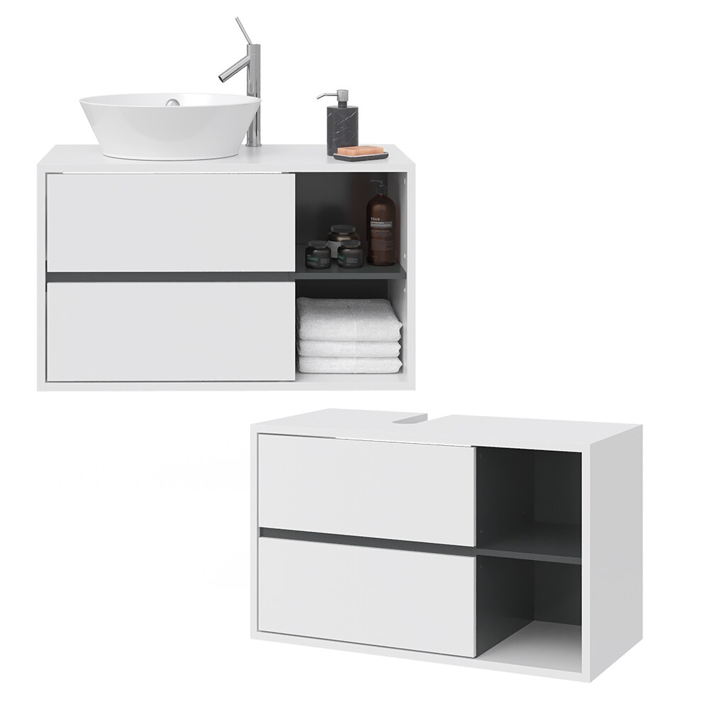 Vicco Wachtischunterschrank Viola Weiß Badschrank Waschbeckenunterschrank hängend