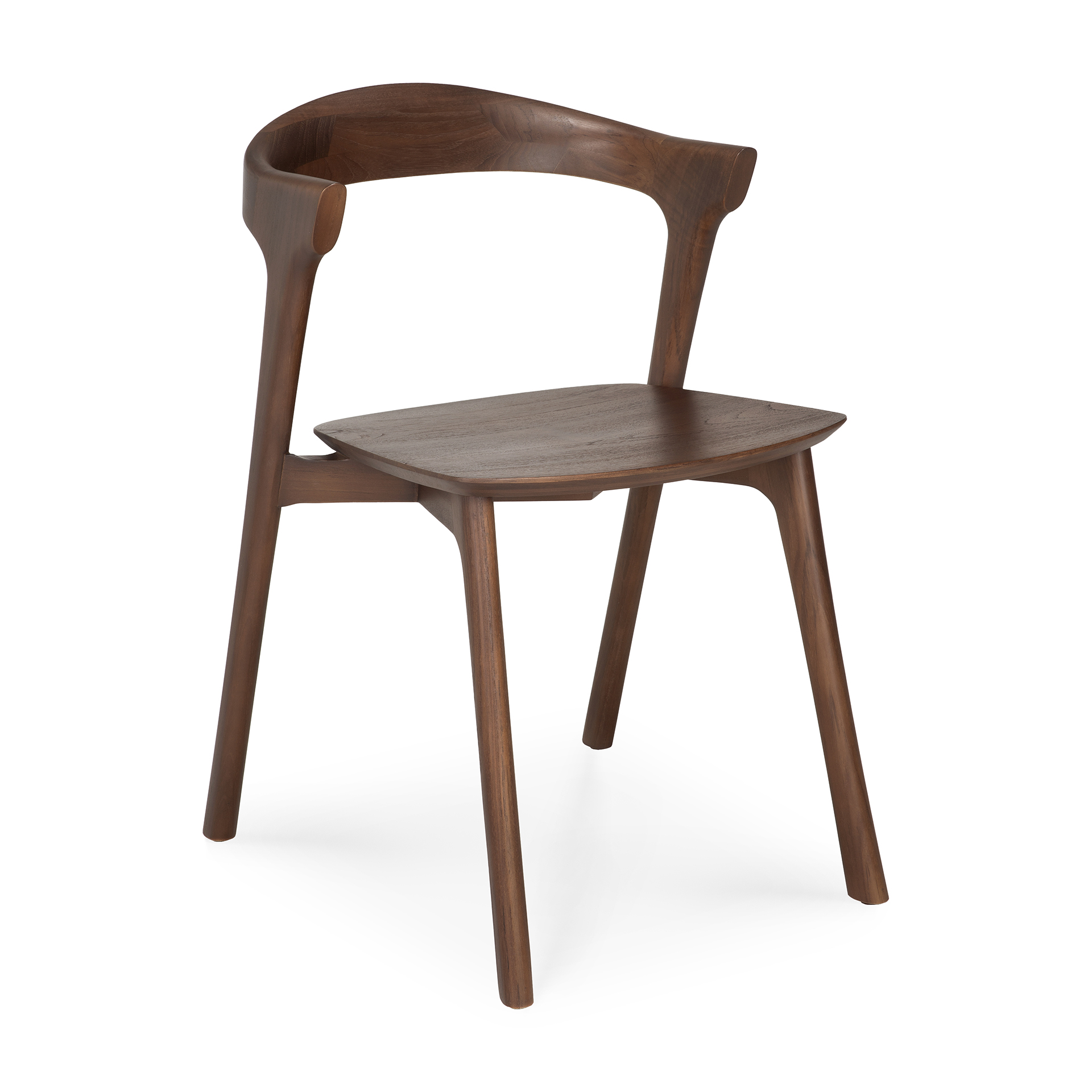 Bok stoel - bruin teak - gelakt