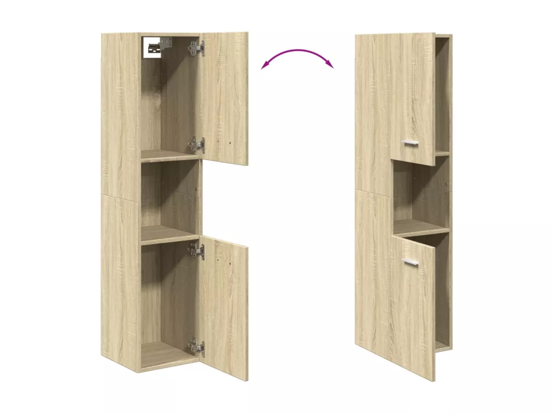 Armoire de salle de bain Chêne sonoma 30x30x130 cm Aggloméré