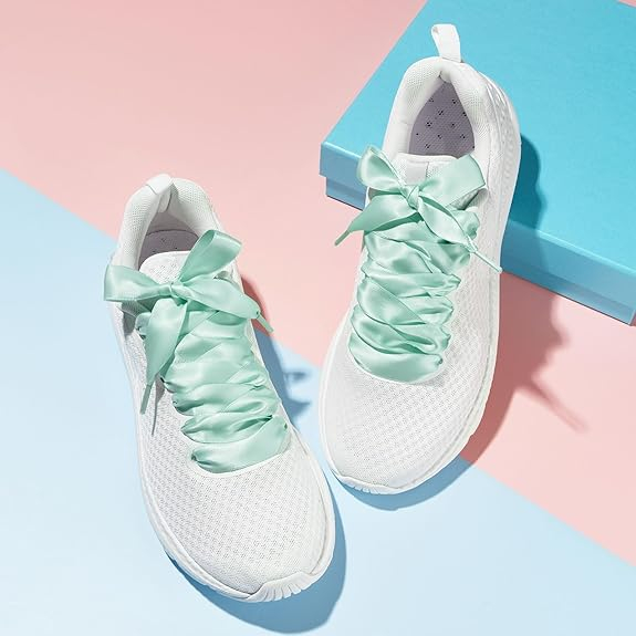 (1 Paar) 120cm Breite Satin Schnürsenkel Klassische Sneaker Schuhbändel - Türkis