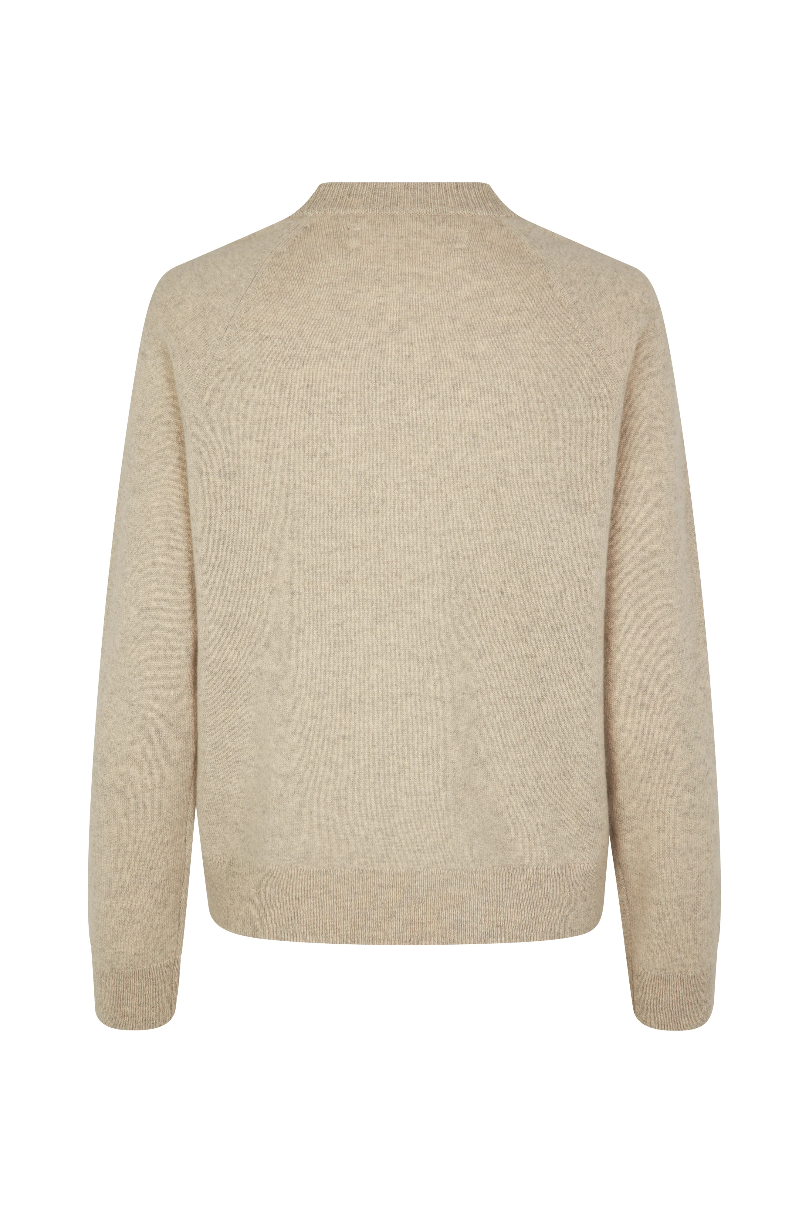 Samsøe Samsøe  Boston o-neck striktrøje - Cream Mel