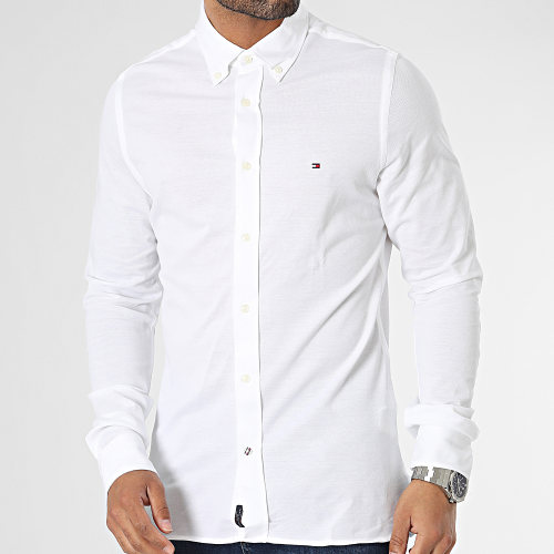 Chemise Manches Longues 1985 Knitted 0675 Blanc