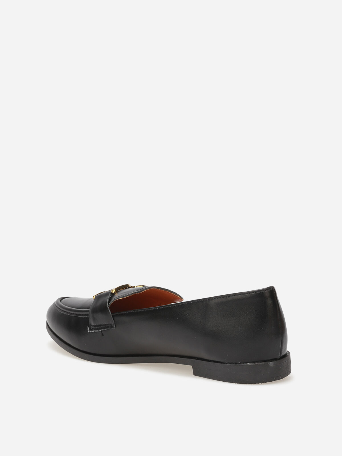 Mocassins classiques à boucle dorée- Noir