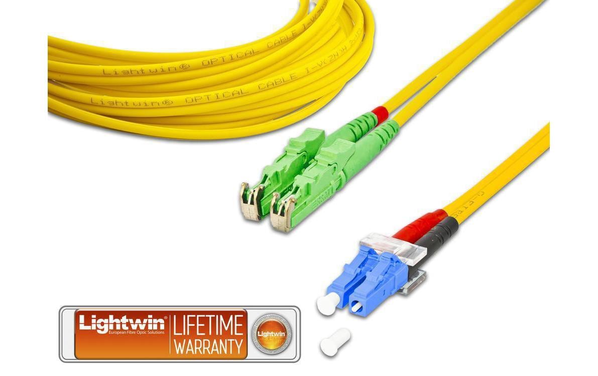 LWL-Patchkabel Singlemode E2000/APC – LC, OS2, Duplex, 10 mSinglemode E2000/APC-LC Duplex OS2 10 m