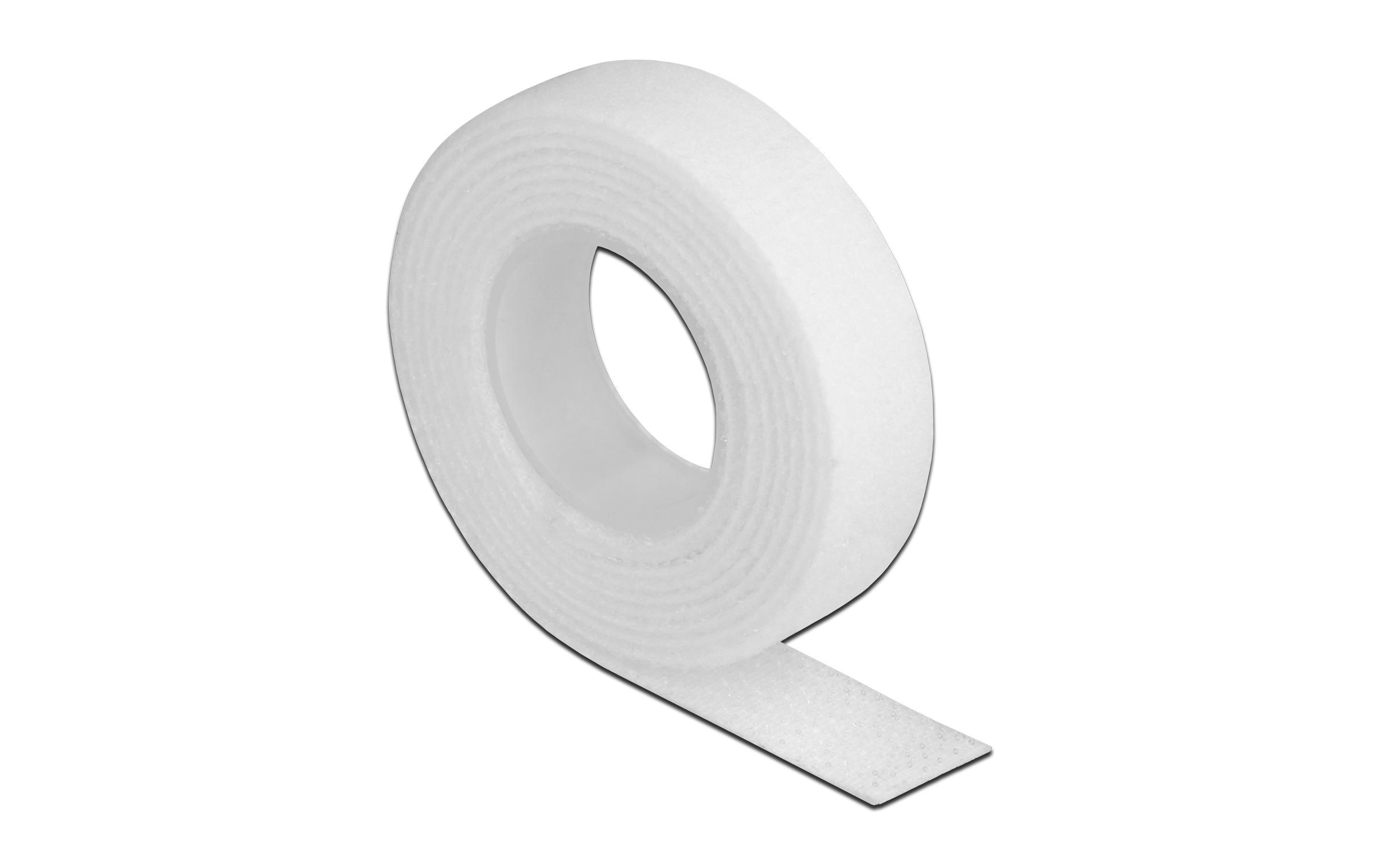 Klettband 1 m x 13 mm WeissDelock Klettband auf Rolle L 1 m x B 13 mm weiss