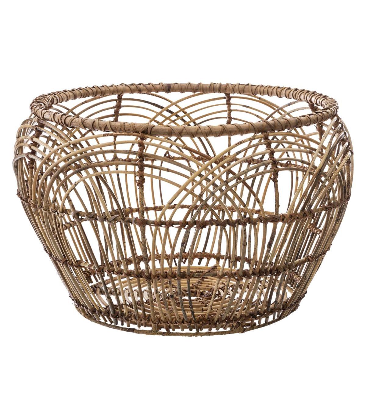 PANIER ROTIN ROND MOTIF D.56X31CM