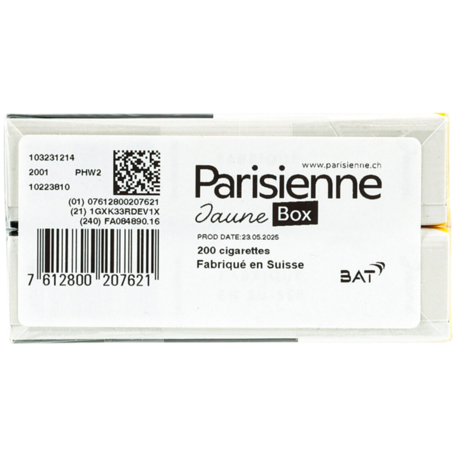 Parisienne Zigaretten Jaune Box Stange