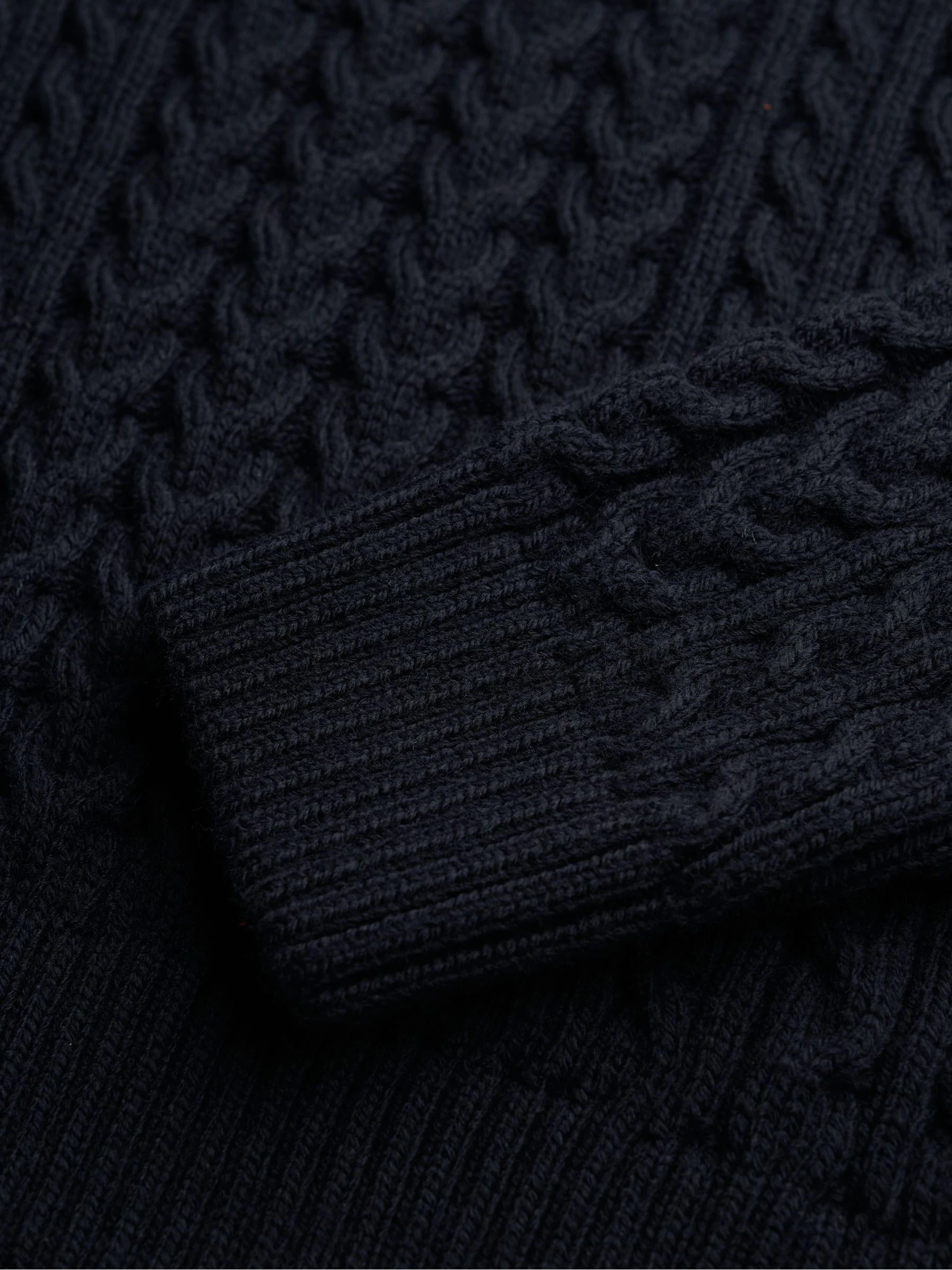 Blauw - Superdry Jacob Cable Roll Neck Jumper