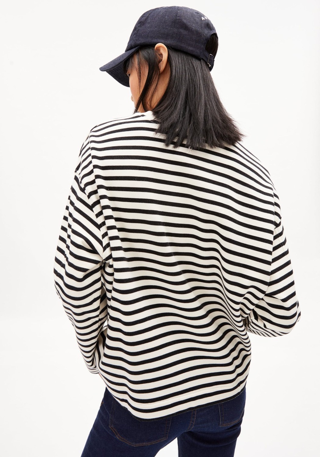 Armedangels Sweatshirt Frankaa Maarlen Stripe Undyed-Black