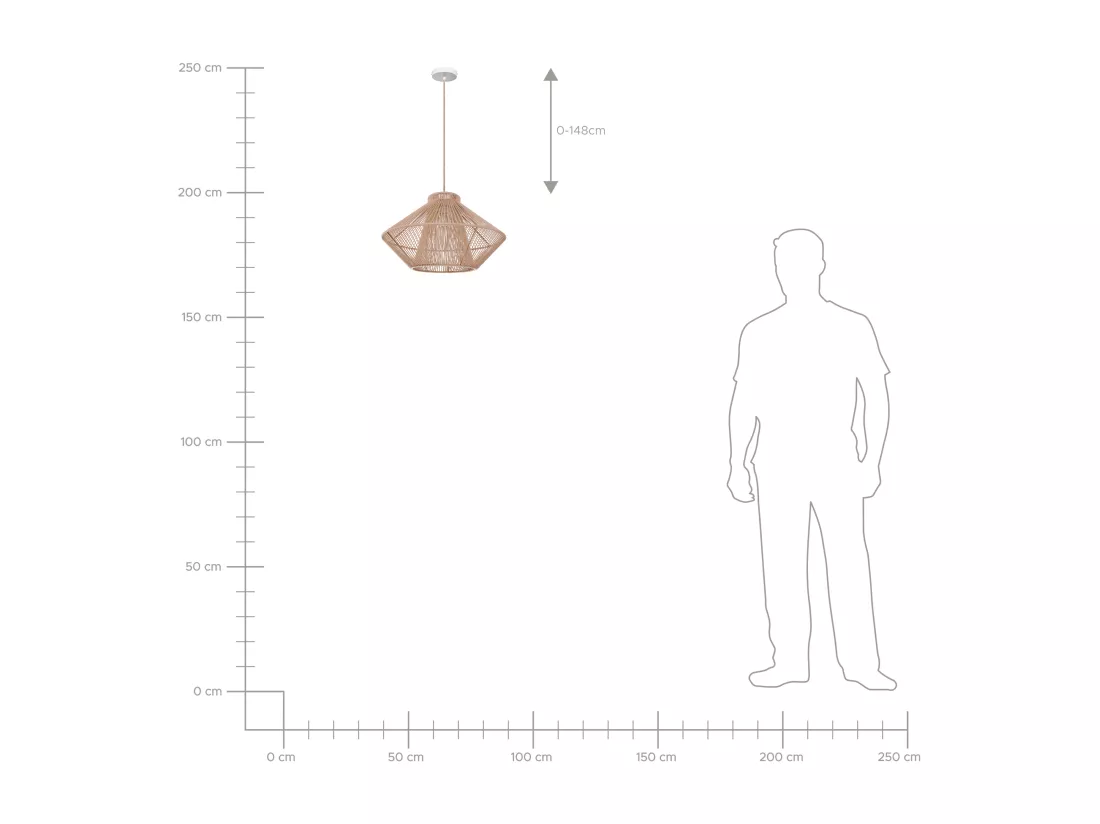 Lampe suspension PALMETTO Coton Beige