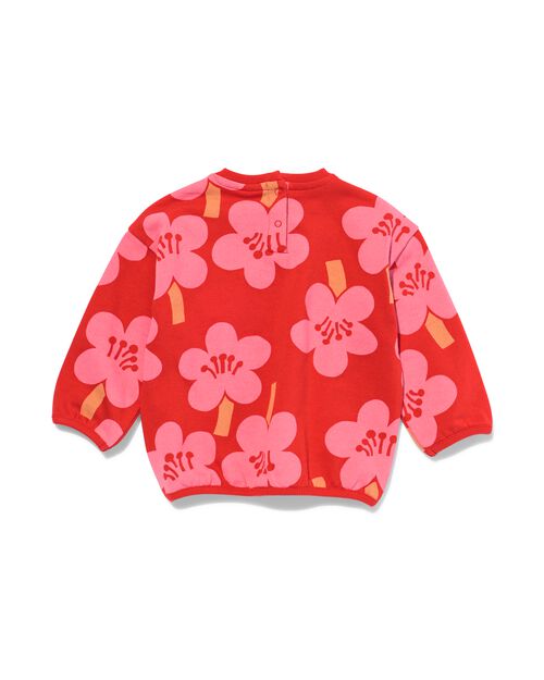 sweat-shirt bébé fleurs rouge