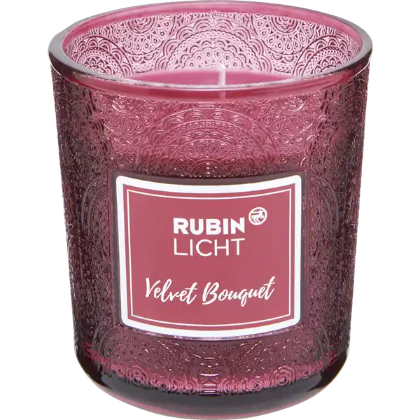 1-Docht Duftglas Paisley rose / rot