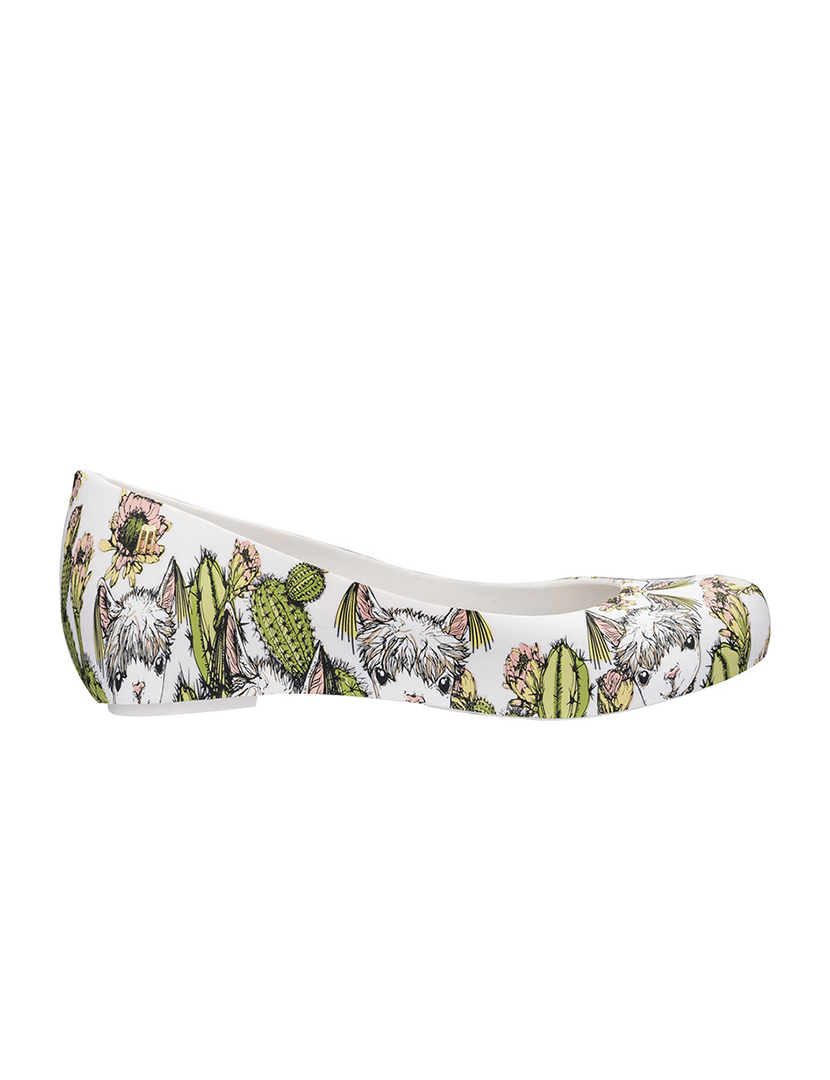 Girl's White and Green Slippers
