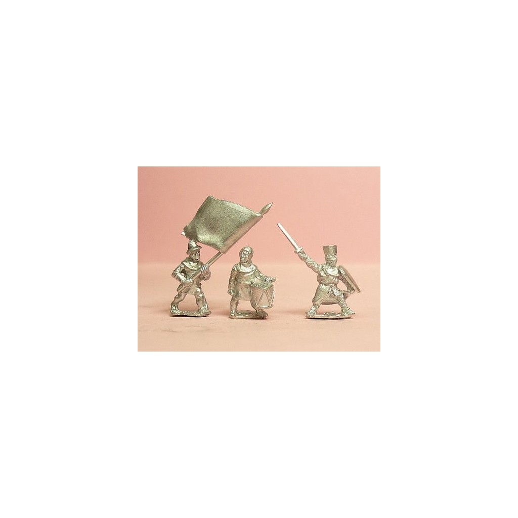 Command: 3 Foot Standard Bearers, 2 Drummers, 1 Dismounted Knight