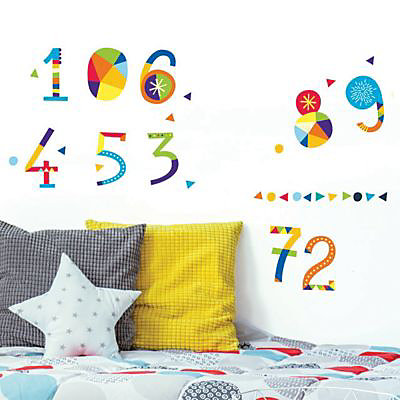 Sticker décoratif Chiffres rigolos L.36 x l.24 cm