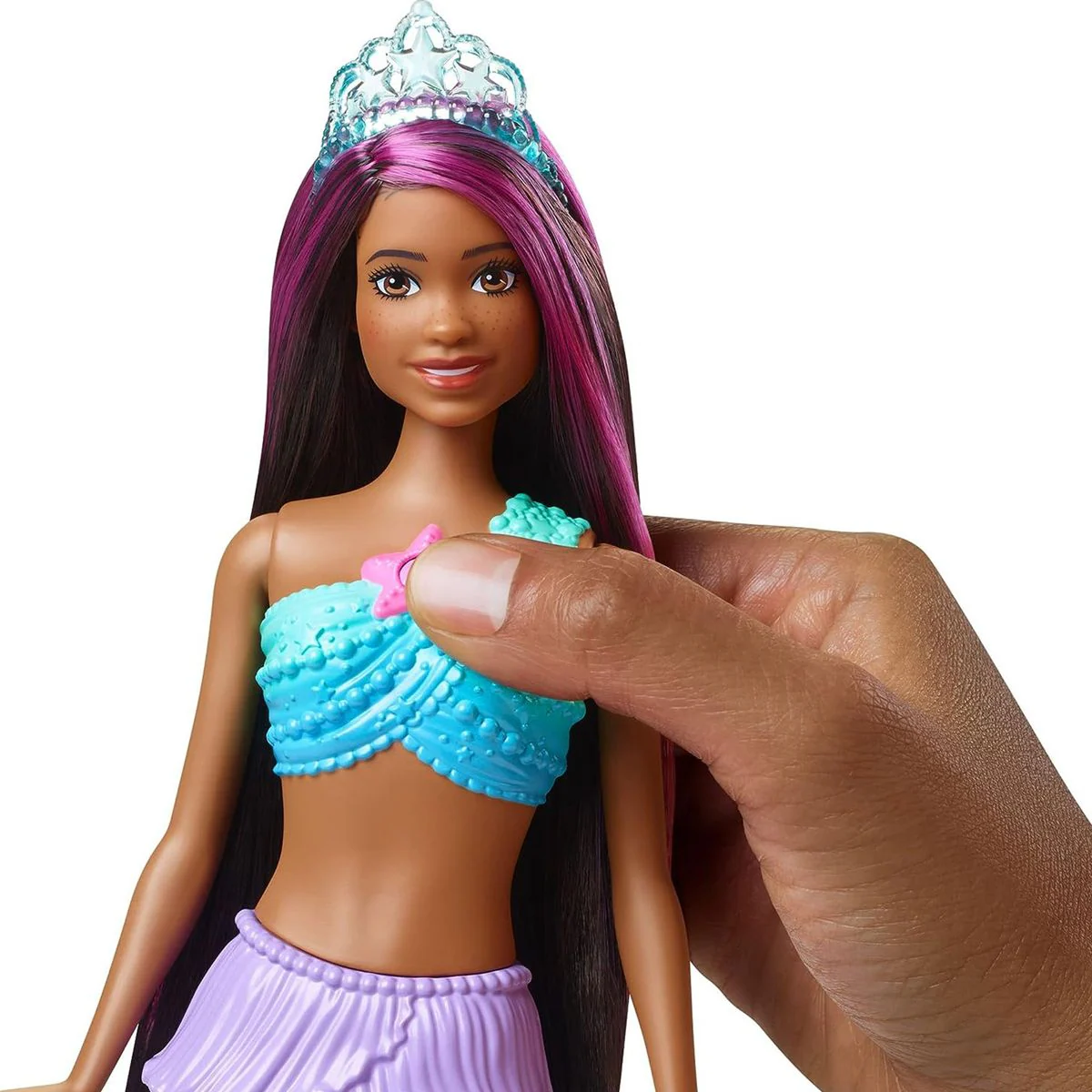 Mattel HDJ37 - Barbie - Dreamtopia - Brooklyn Zauberlicht Meerjungfrau, 30 cm