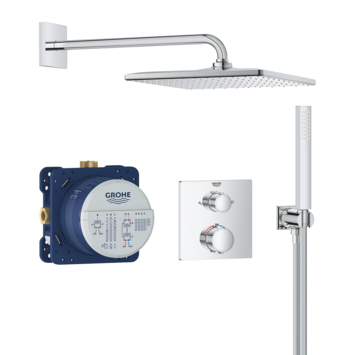 Grohe Precision Thermostat Perfect inbouw douchesysteem met Vitalio Rain Mono 310 hoofddouche vierkant Chroom