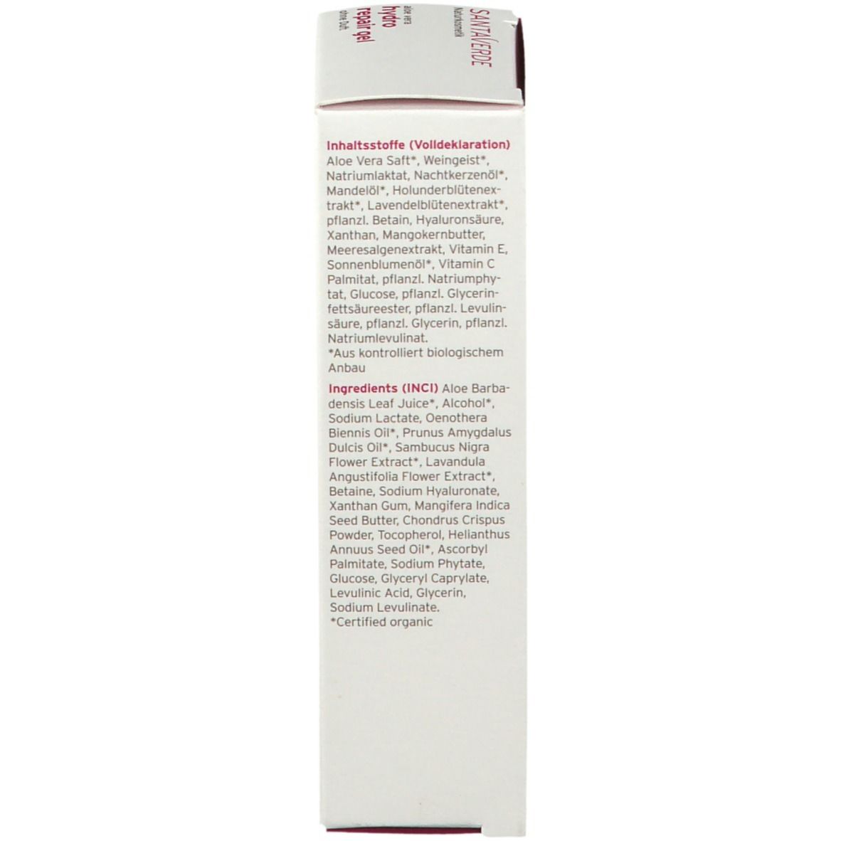 SANTAVERDE hydro repair gel ohne Duft