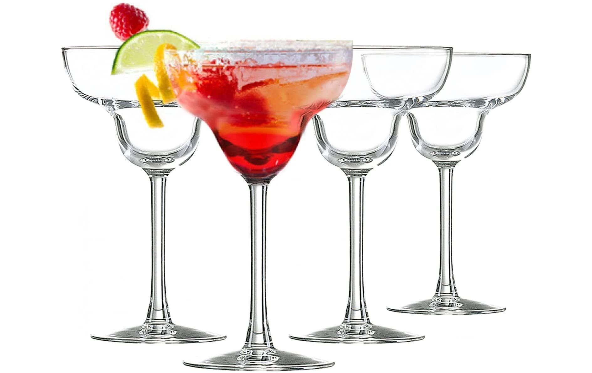 Margarita Cocktailgläser 250 ml, 4 Stück, TransparentSet mit 4 Cocktailgläsern, geeignet für Margarita und andere Getränke