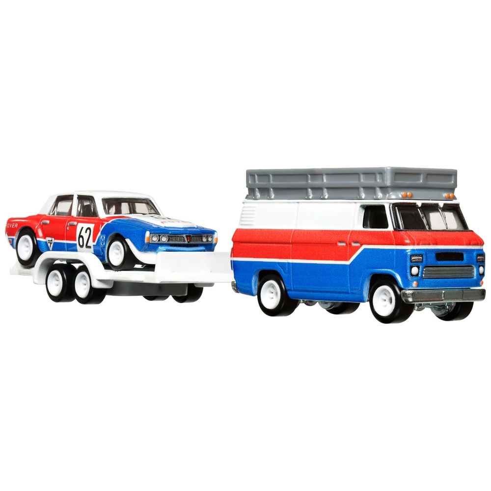 Hot Wheels Premium Team Transport '70 Rover P6 Gruppe 2 und HW Rallye-Transporter