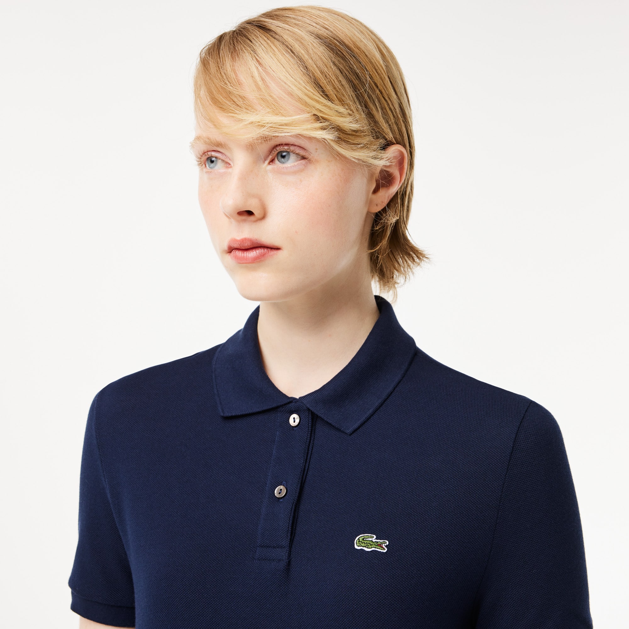 Polo regular fit Lacoste en petit piqué de coton souple Manches Courtes - Bleu - Lacoste - Femme