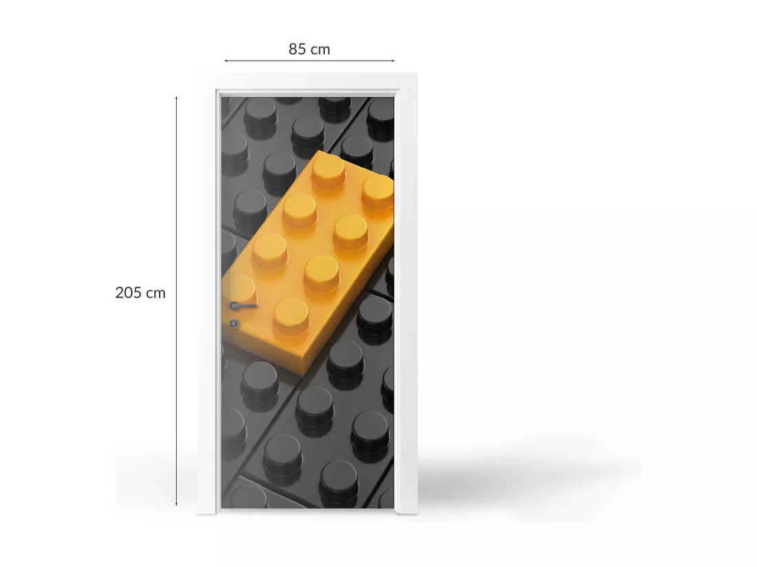 Stickers décoratifs pour portes intérieures - Bloc jaune 85x205 cm