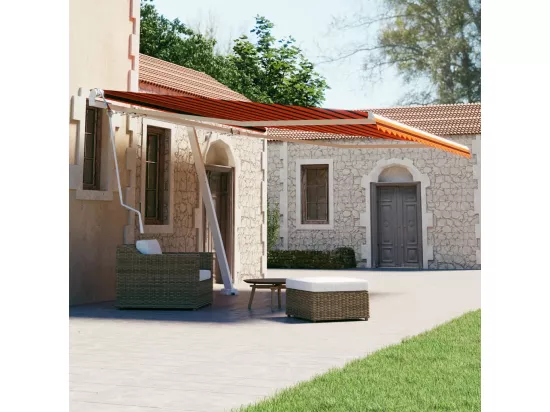 Auvent automatique sur pied 400x300 cm Orange/marron