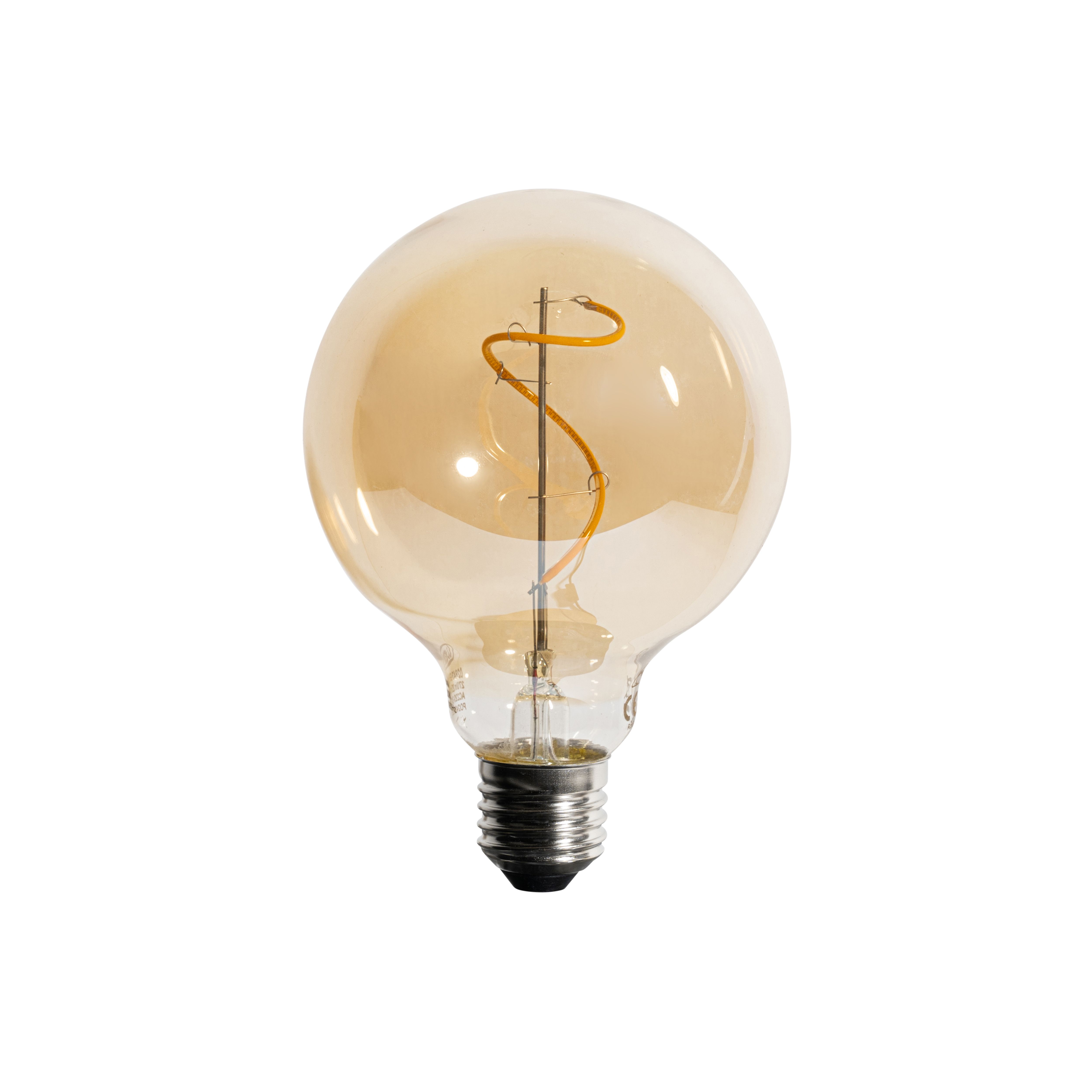 Set van 5 E27 dimbare LED spiraal filament G95 4W 270 lm 2200K