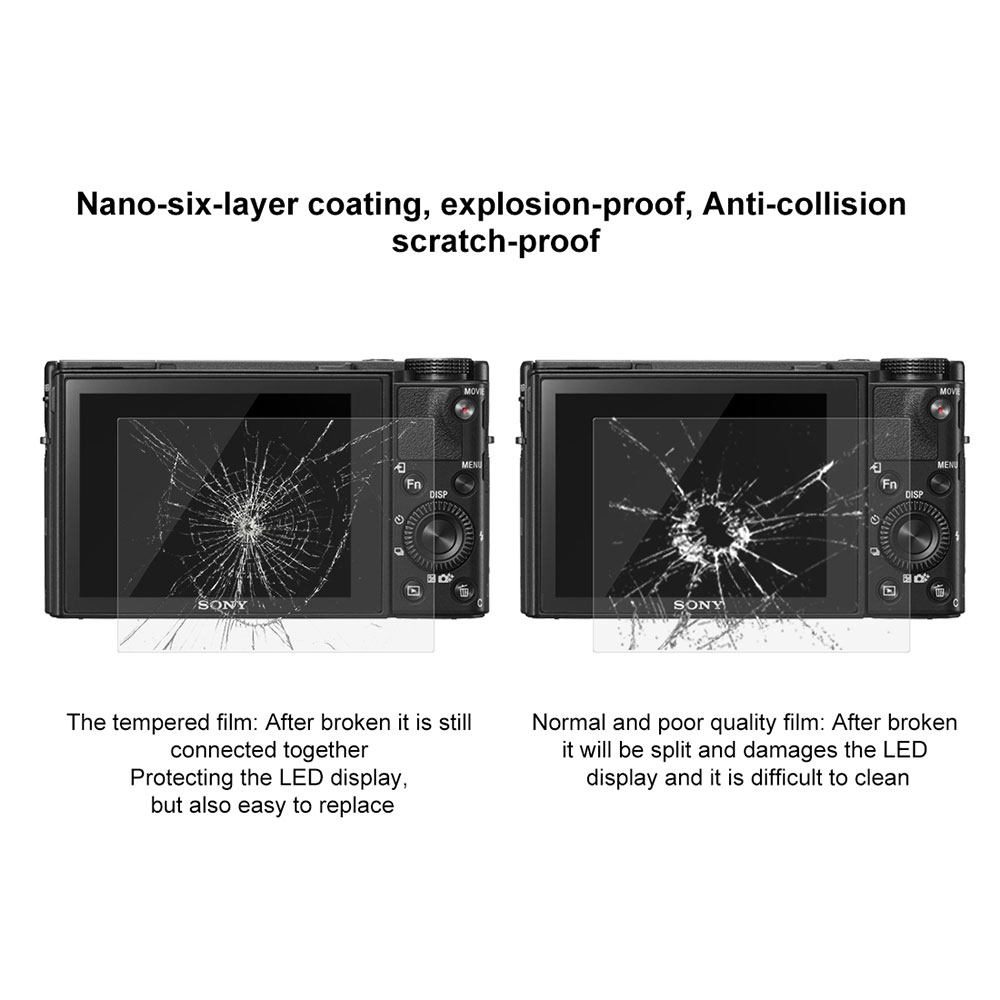 Sony RX100 / A9 / A77 / HX350  Kamera Panzer Glas Display Schutz