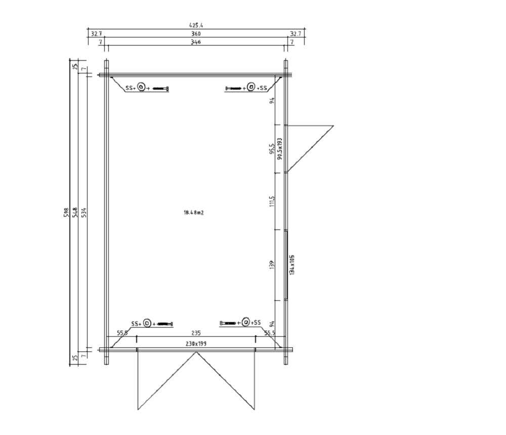 Alpholz A-70 ISO houten garage, natuurlijke houtlook, carport met 70 mm wanddikte, FSC-gecertificeerd, prefab garage met montagemateriaal, geïmpregneerd, 4x6m