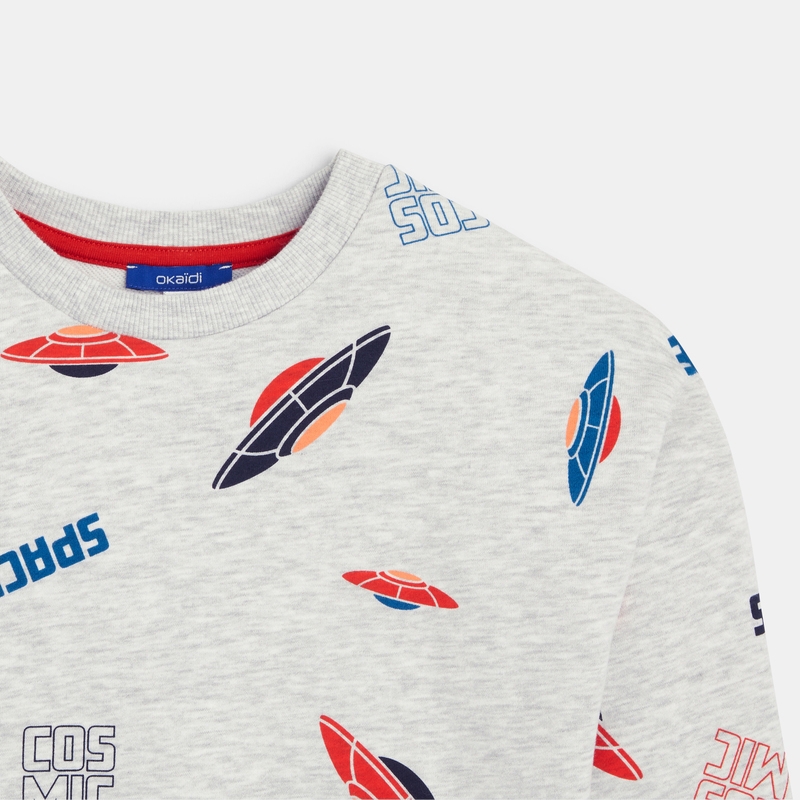 Sweat-shirt imprimé blanc garçon
