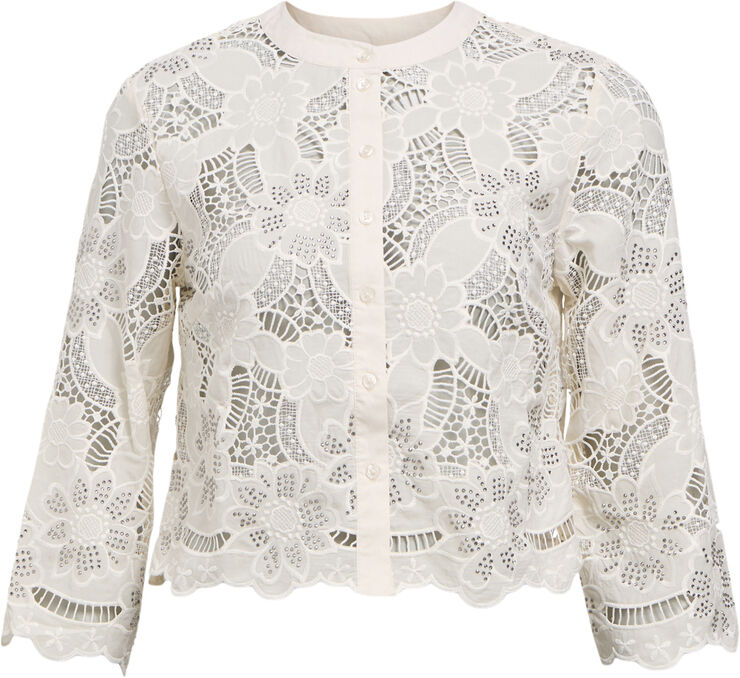 Object OBJERIKA RE 3/4 SLEEVE TOP CC1 AW White sand