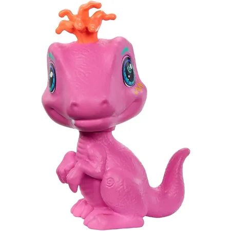 Mattel Cave Club Emberly Puppe (25 cm), prähistorische Modepuppe mit Haus-Dinosaurier