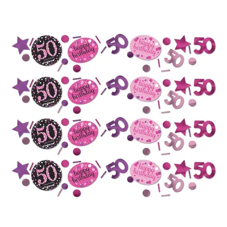 amscan Konfetti Zahl 50 Happy Birthday Pink
